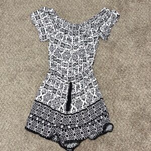 BeBop Black and White Patterned Kids One Piece